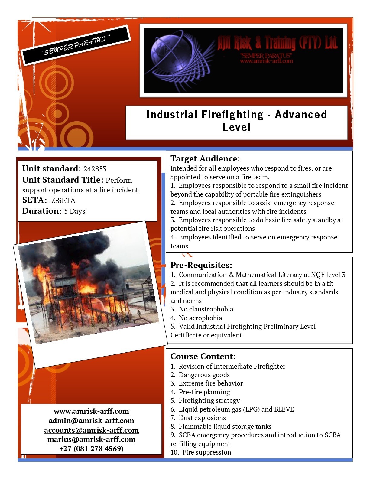GENERAL FIRE FIGHTING AM RISK AND TRAINING